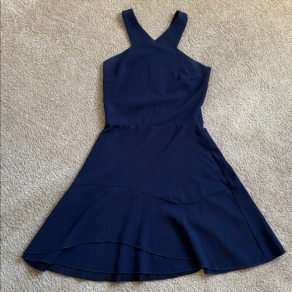 Aqua Dresses & Skirts - AQUA Navy Blue Fit & Flare Halter Neck Mini Dress
